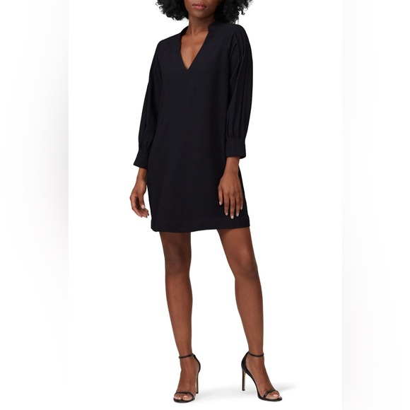 Brochu Walker Lysett Dress in‎ Black V-Neck Long Sleeve Shift Dress size small - Picture 1 of 15